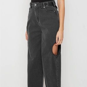 NWT Maniére De Voir Hole Cut Out Straight Jeans